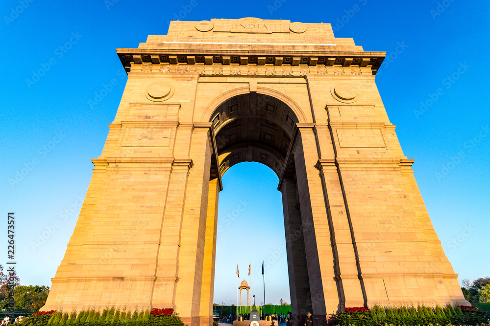 India Gate, New Delhi, India - This gate is a war memorial located astride the Rajpath. The most famous tourist monument in the capital city of India i.e Delhi.