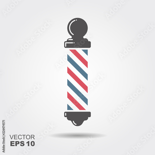 Classic barbershop Pole Isolated on a White Background.
