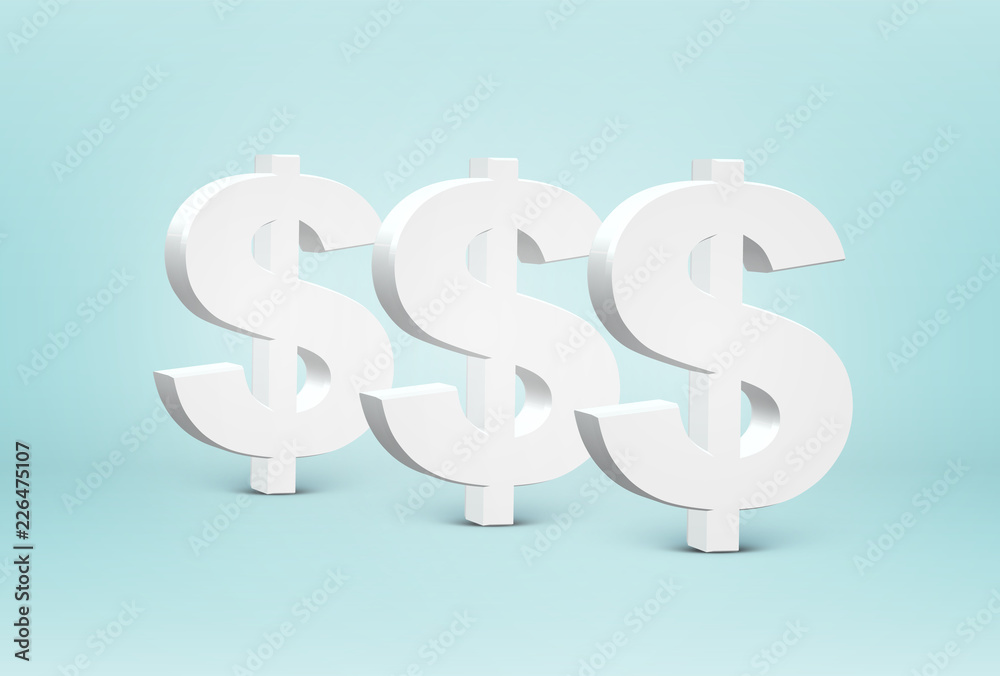 High detailed 3D font character, vector illustration