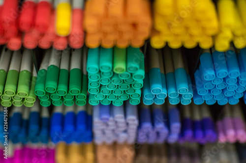 choose a color marker in the shop of art