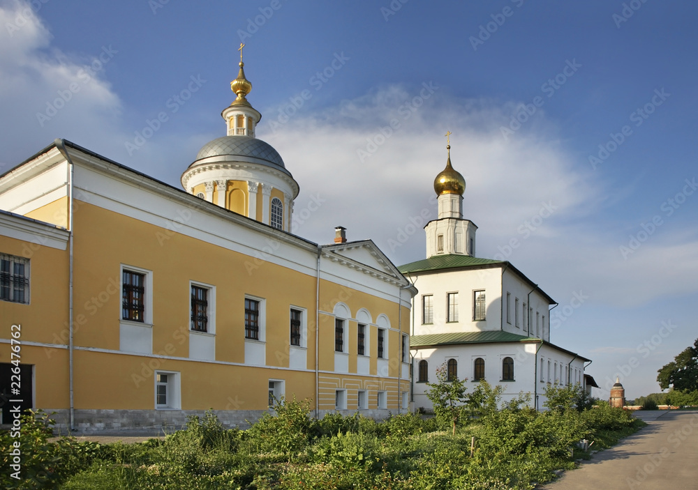 Church of St. Sergius of Radonezh and Cathedral of Epiphany at Epiphany Old-Golutvin Monastery in Kolomna. Russia