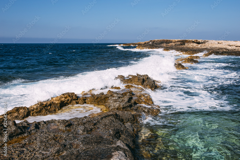 Rocky mediterranean shoreline of Malta Rocky mediterranean shoreline of Malta
