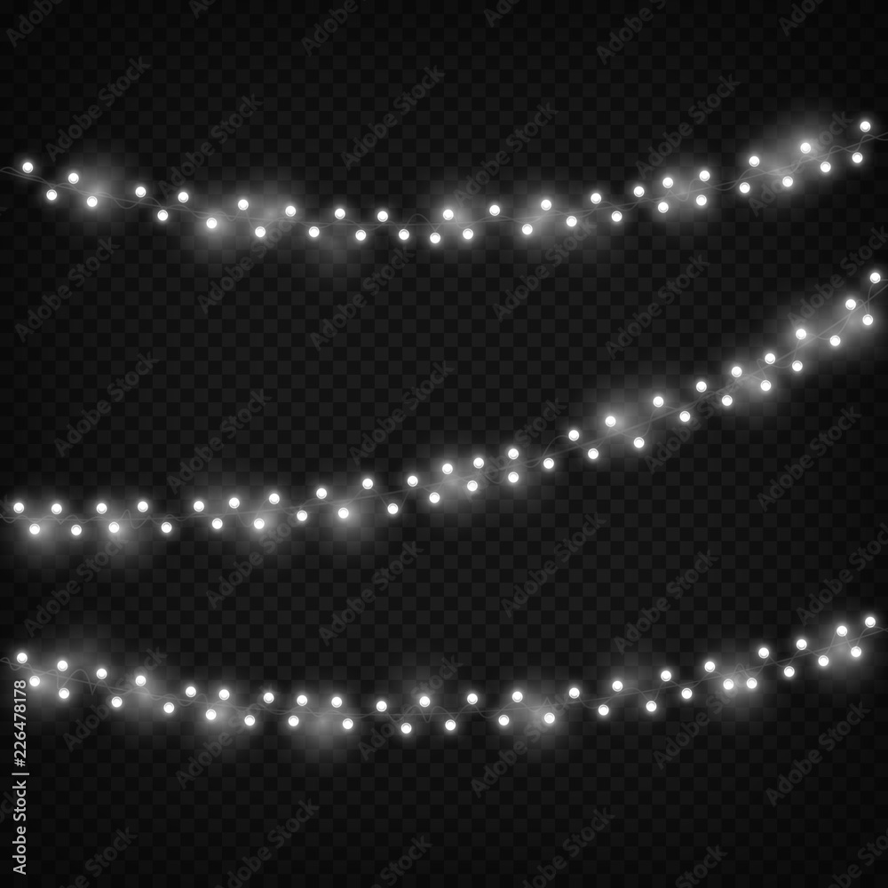 Christmas Lights Vector Black And White