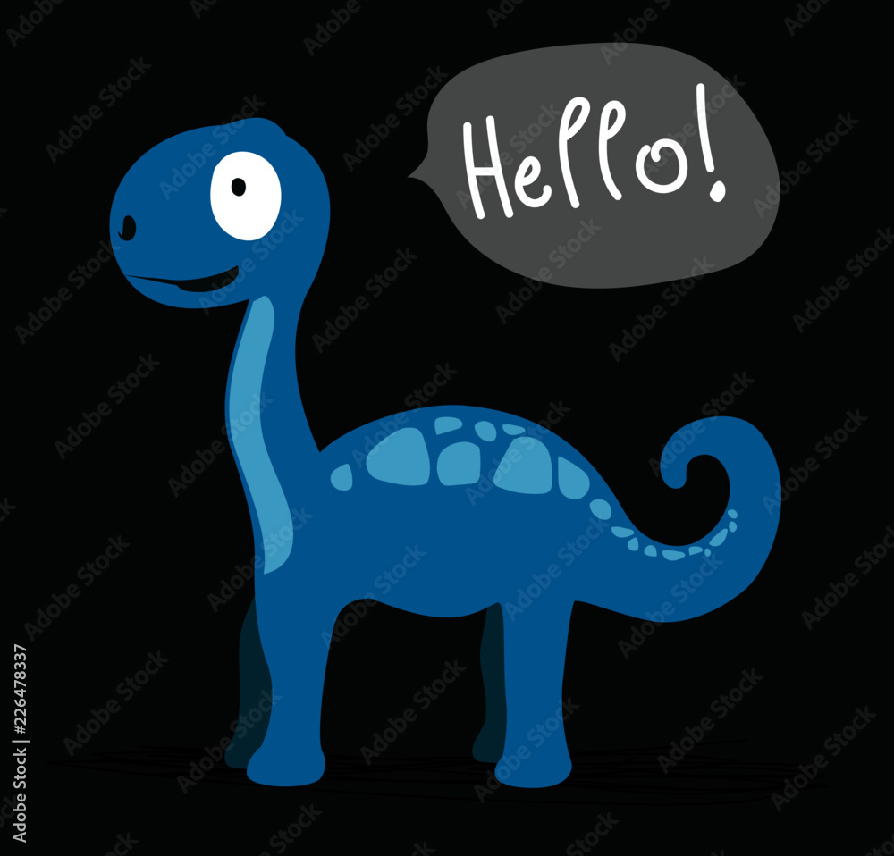 Naklejka premium Dinosaur text hello
