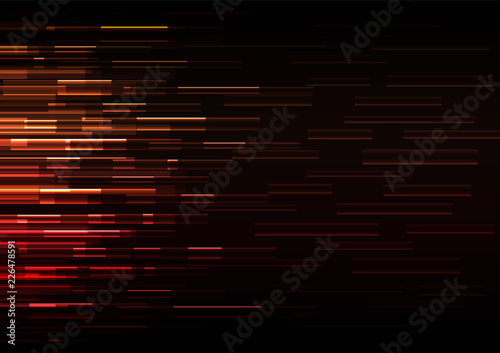 orange red overlap pixel speed in dark background, geometric layer motion backdrop, simple technology template, vector illustration