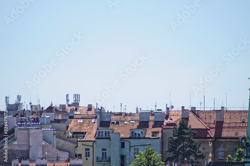 roofs with blue sky