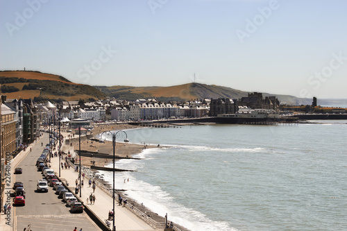 Scenic Coast of Aberystwyth in North Wales, UK in Autumn