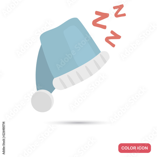 Night cap color flat icon