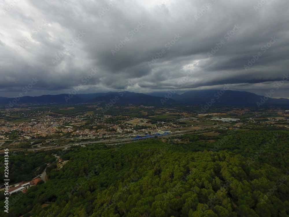 Fototapeta premium vista aerea llinars del valles ,cataluña