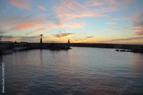 The beautiful boat in open sea