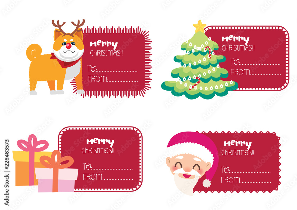 Fototapeta premium christmas label gift card design vector
