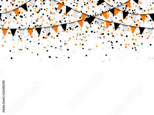 seamless Halloween confetti and garlands