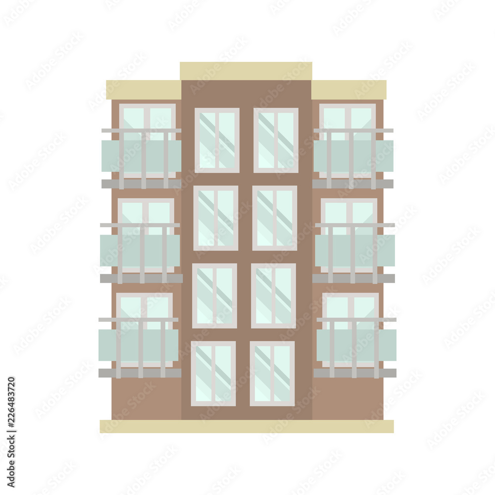 High-rise house color icon. Flat design High-rise house color icon. Flat design