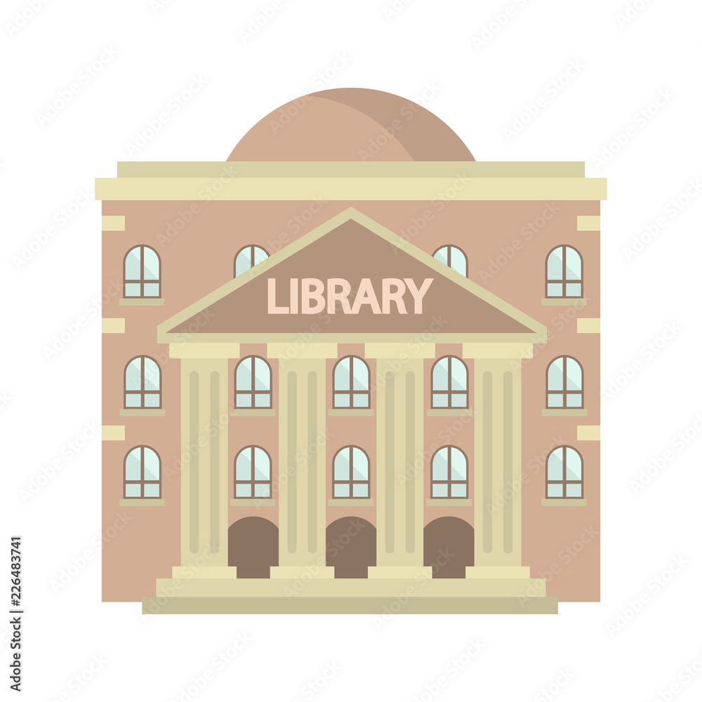 Library building color vector icon. Flat design Stock Vector | Adobe Stock