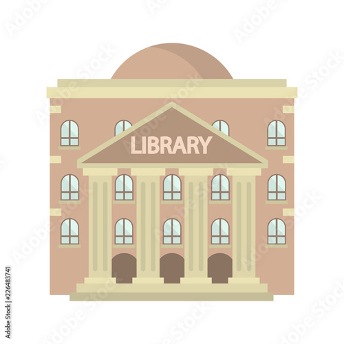 Library building color vector icon. Flat design