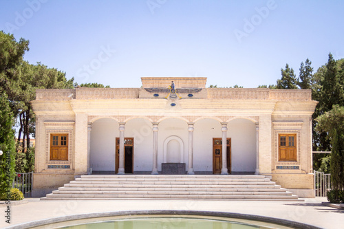  Fire temple in Yazd  Iran  seen from its exterior park. A fire temple in Zoroastrianism is the place of worship for Zoroastrians. The one of Yazd is a major landmark of the city