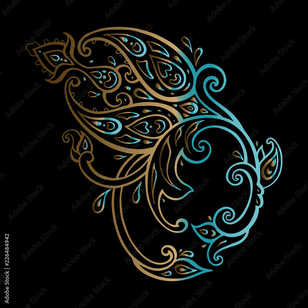 Paisley. Ethnic ornament. Vector hand drawn elements Paisley. Ethnic ornament. Vector hand drawn elements