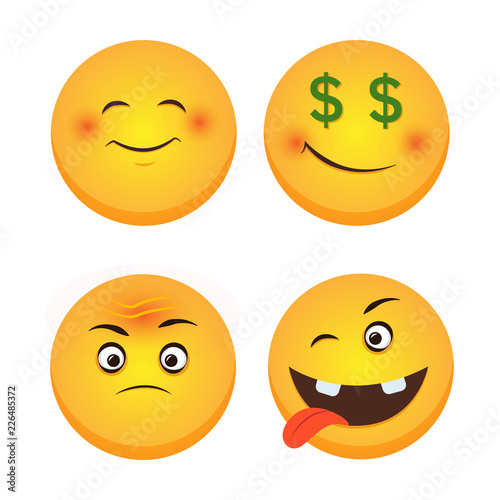 Set of Emoticons. Set of Emoji. Part 2. Isolated vector illustration on white background