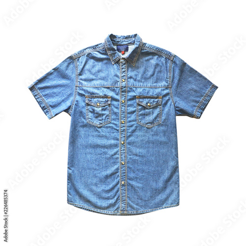blue jean shirt isolated on white