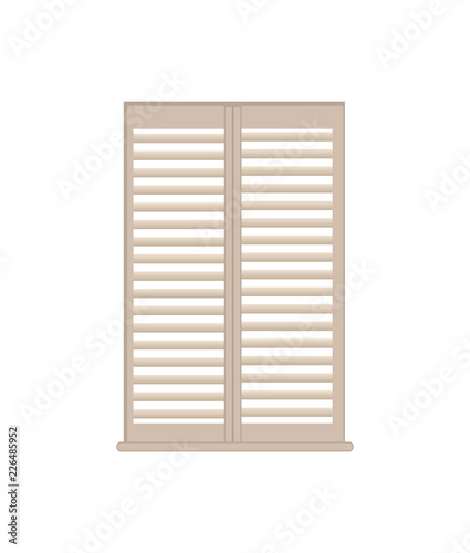 Stylish Wooden Lattice Shutters with Windowsill