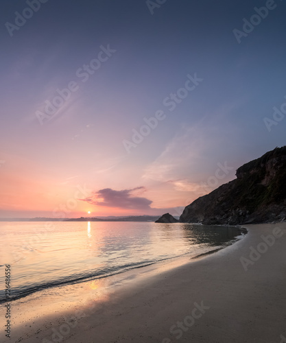 September Sunset, Polkerris Beach, Cornwall photo