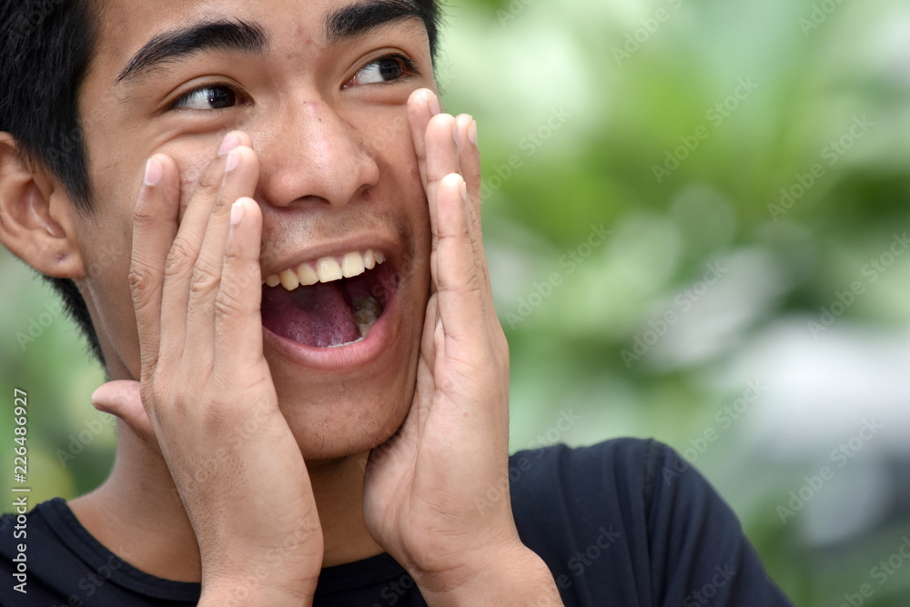 Handsome Filipino Male Shouting Handsome Filipino Male Shouting