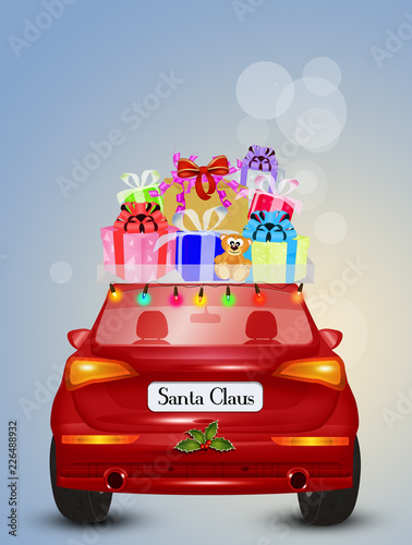 the Santa Claus car brings the gifts