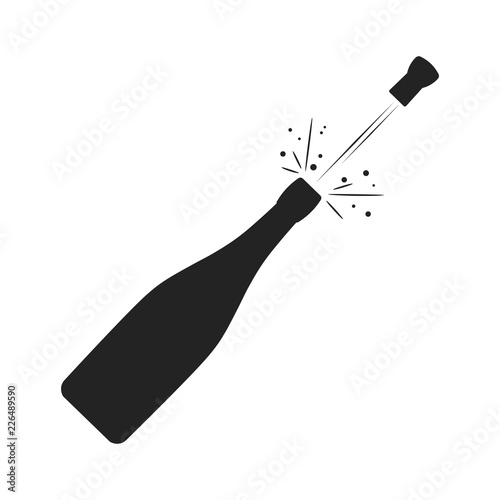 Champagne bottle. Vector.
