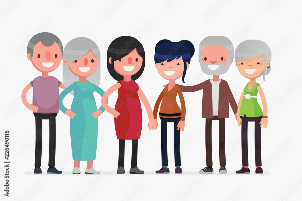 Happy Families isolated vector illustration Happy Families isolated vector illustration