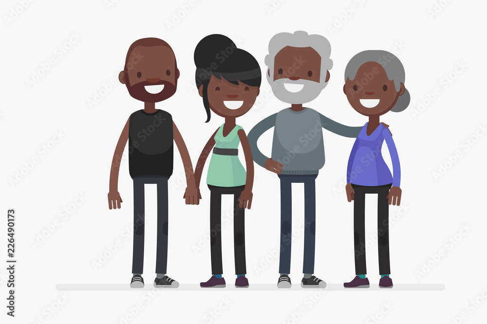 Happy Families isolated vector illustration Happy Families isolated vector illustration