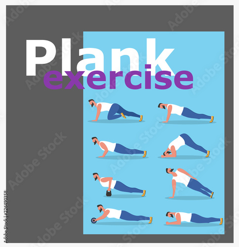 Fitness man doing planking exercise