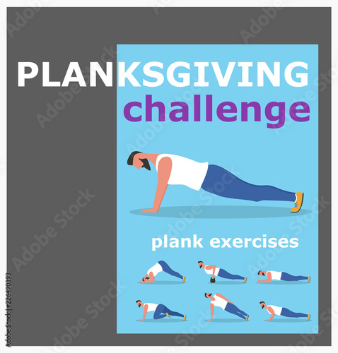 Fitness man doing planking exercise