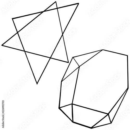 Vector diamond rock jewelry mineral. Isolated illustration element. Geometric quartz polygon crystal stone mosaic shape amethyst gem.