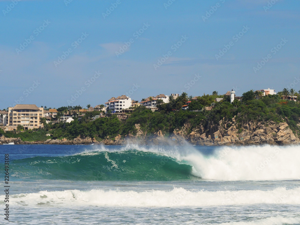 Wave in front of Puerto Escondido at Playa Zicatela, Mexico