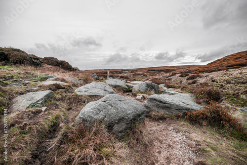 Obraz na płótnie Boulders, Hoper Woodlands Moor, Peak District National Park, United Kingdom w salonie