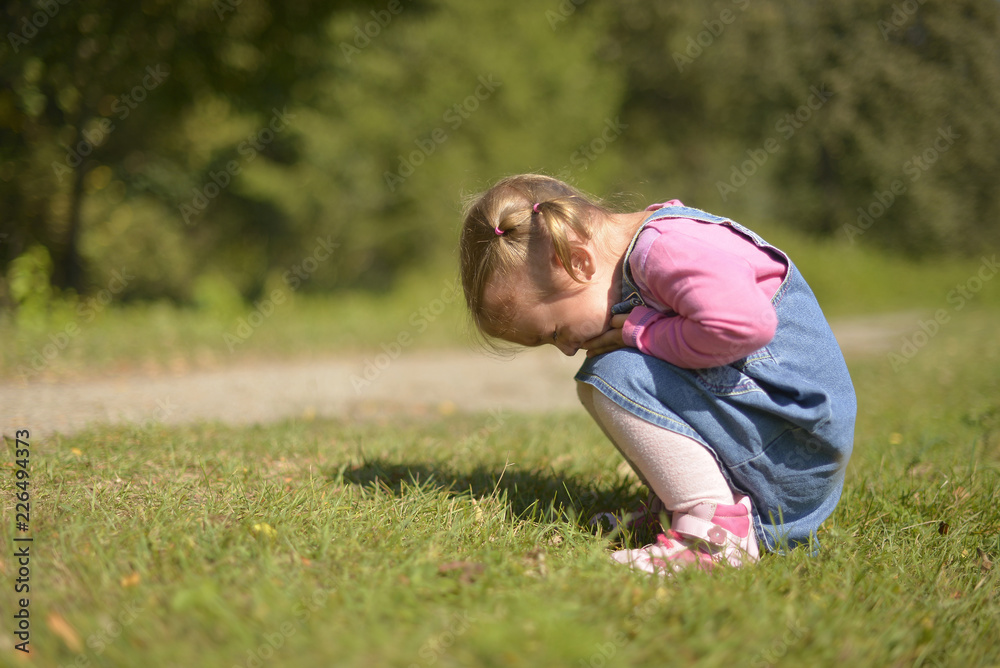 Little girl crying from the hurt. Little girl crying from the hurt.