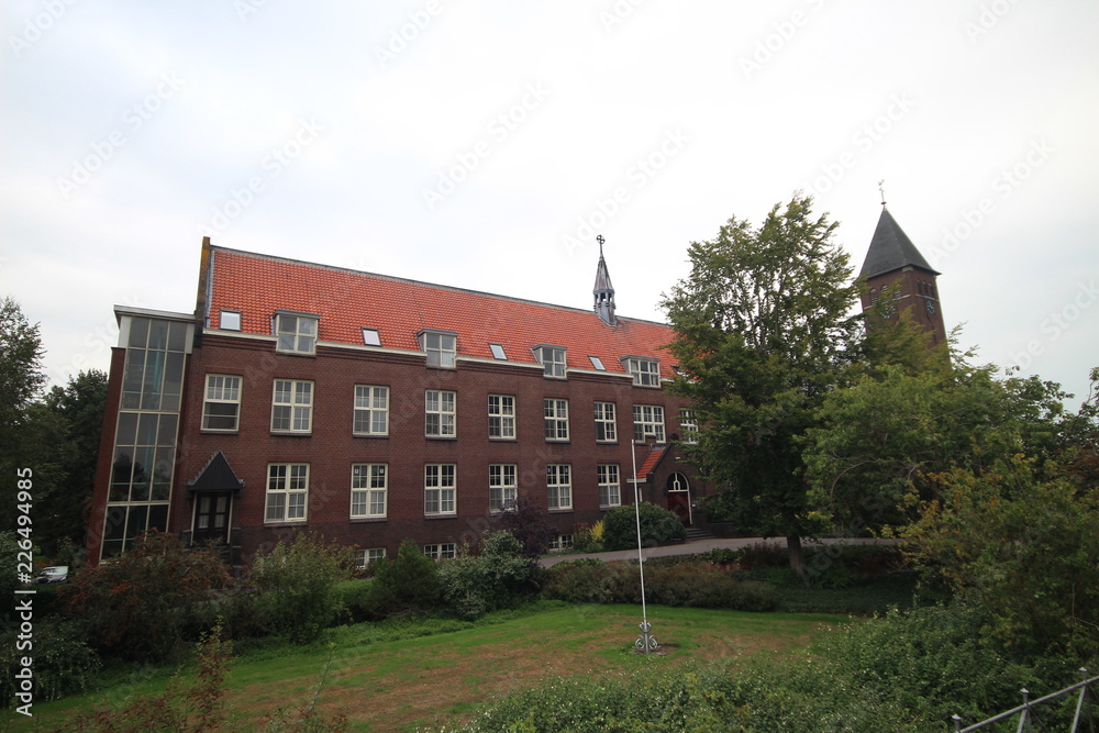 monastery of the Passionists and the Gabriel church in Haastrecht, The Netherlands.