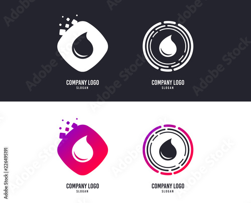 Logotype concept. Water drop sign icon. Tear symbol. Logo design. Colorful buttons with icons. Water or oil drop vector