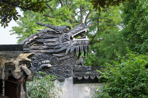 Canvas Print Drachen im Yu Garden; Shanghai; China