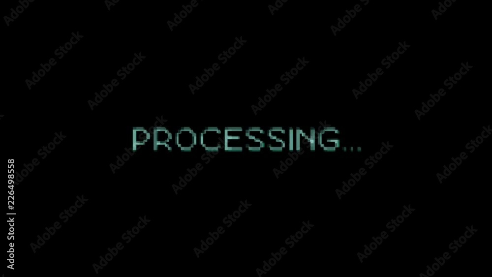 Processing Text Message Bad Glitch Effect/
Animation of a communication computer working message with digital text blinking and dirty glitch and twitch effect Processing Text Message Bad Glitch Effect/
Animation of a communication computer working message with digital text blinking and dirty glitch and twitch effect