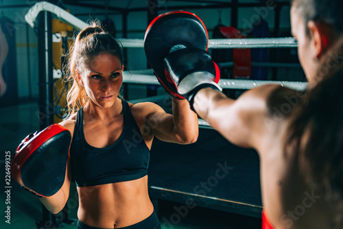 Women on boxing training © Microgen
