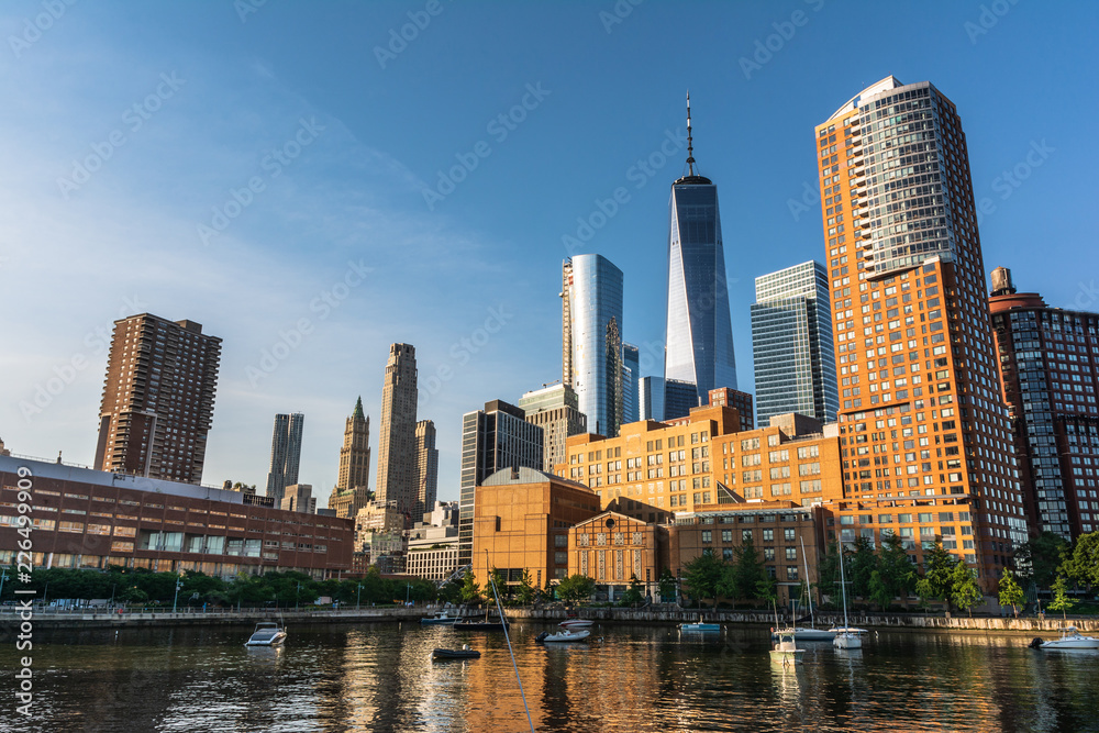 Skyline from the Hudson River Park, Manhattan, NYC