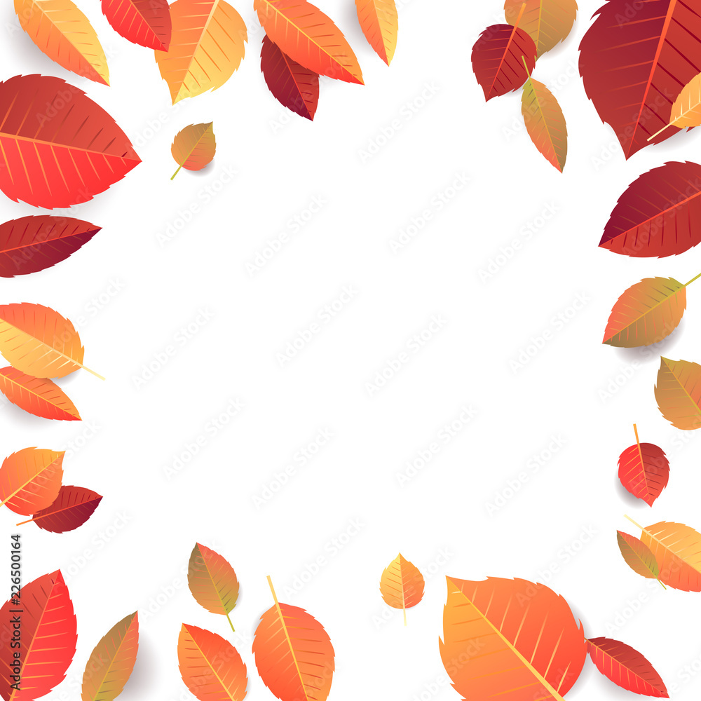 Autumn Seasonal Banner Template. Raster Leaves Illustration Autumn Seasonal Banner Template. Raster Leaves Illustration