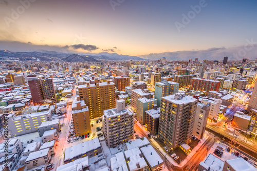 Sapporo, Japan Winter Skyline