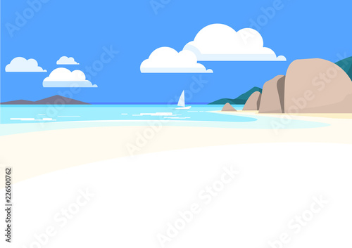 Sunny seascape. Panorama.