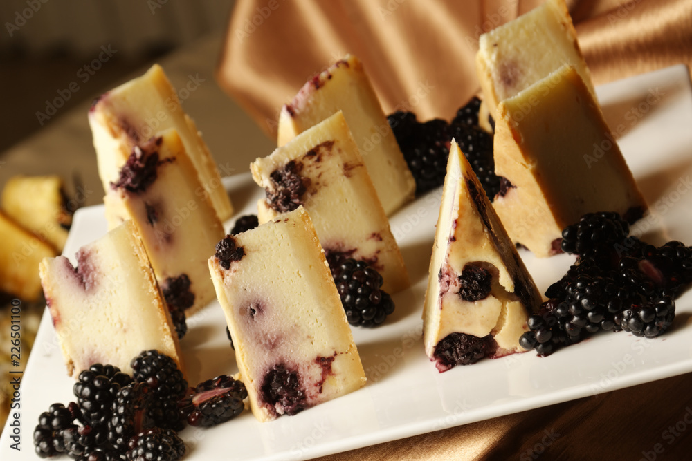 Cheese and blackberry pudding.
