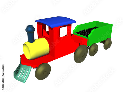 Bunte Lokomotive mit Tender
