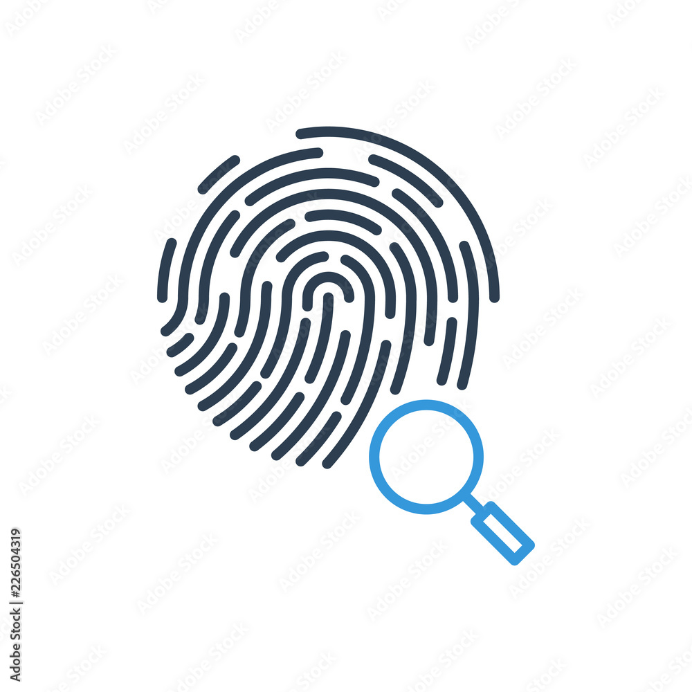 search and fingerprint icon vector search and fingerprint icon vector