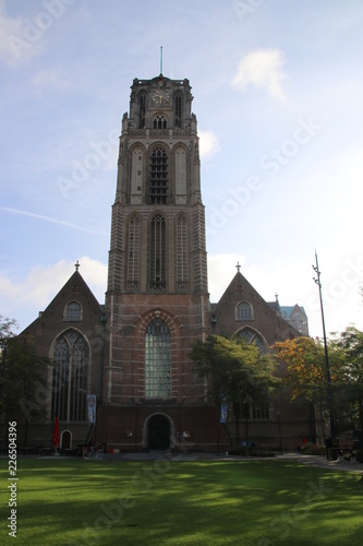 The ancient Laurenskerk church, one of the few buildings which survived the 1940 bombing during world war 2