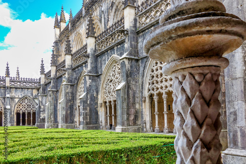 Inner yard of Mosteiro de Santa Maria de Alcobaça, Portugal photo